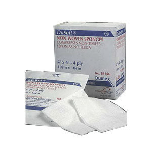 Dusoft Non-Woven Sponge, Sterile 2's,  4" x 4", 4-Ply (Box of 25)