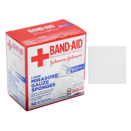 J & J Band-Aid First Aid NoMirasorb Gauze, 4" x 4" (Case of 900)