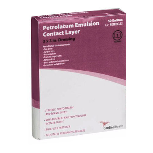 Cardinal Health Petrolatum Emulsion Contact Layer 3" x 3" (Box of 50)