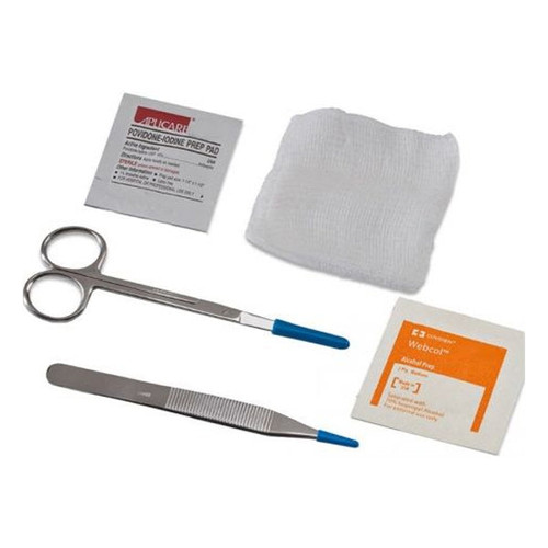 Presource Suture Removal Kit with Sharp Scissors and Metal Forceps