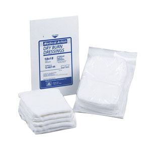 Wide Mesh Sterile Dry Burn Dressing, Unsewn, 18" x 18", 10-Ply