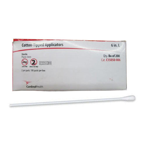 Cardinal Health Sterile Cotton Tipped Applicator with Plastic Shaft, 6" (Case of 1000)