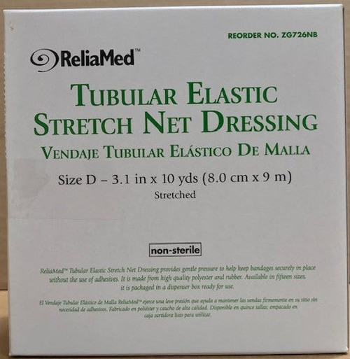 ReliaMed Tubular Elastic Stretch Net Precut Dressing, Size D, 3.1"  x 10 yds.