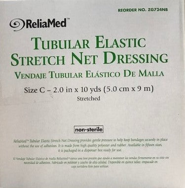 ReliaMed Tubular Elastic Stretch Net Precut Dressing, Size C, 2" x 10 yds.