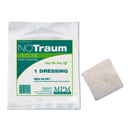 NoTraum Extra Bordered Silicone Foam Dressing, 4" x 4" (Box of 10)