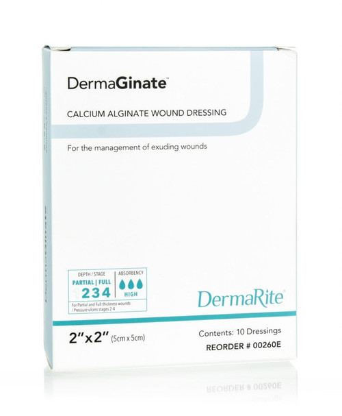 DermaGinate Calcium Alginate Wound Dressing, 2" x 2"