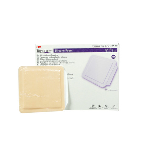 Tegaderm Silicone Foam Non-Bordered Dressing, 6" x 6" (Box of 10)