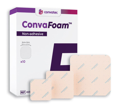 ConvaFoam Non-Adhesive Hydrofiber Foam Dressing,  6" x 6"