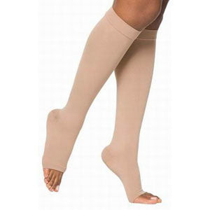 Forte 40-50mmHg, Extra Wide Calf, Open Toe, Beige, Size 7