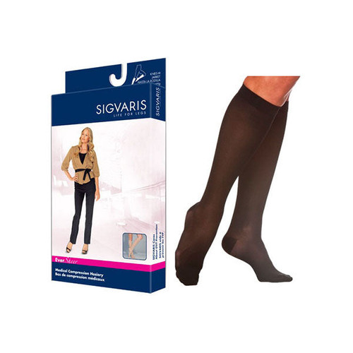 781C Style Sheer Calf, 15-20mmHg, Women's, Medium, Long, Black