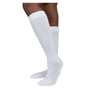 602C Diabetic Compression Socks Calf, 18-25mmHg, Women's, Medium, Short, White