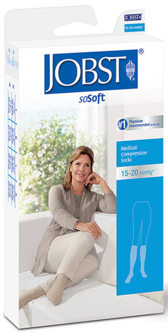 SoSoft Knee High, 15-20 mmHg, Brocade, Closed Toe, Small, Sand