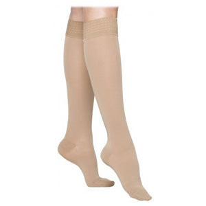 862C Essential Opaque Calf with Grip-Top, 20-30mmHg, Women's, Large, Long, Crispa