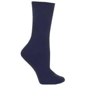 SensiFoot Crew-High Diabetic Socks, Small, 8-15 mmHg, Navy (Each of 2)