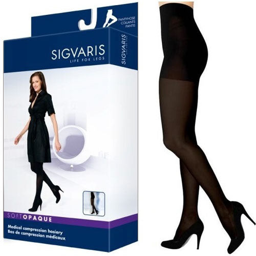 843P Style Soft Opaque Pantyhose, 30-40mmHg, Women's, Medium, Long, Black