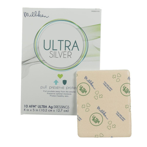 OVIK Health ULTRA Silver Foam Dressing, 4" x 5" (Box of 10)