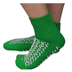 Double Tread Patient Safety Footwear with Terrycloth Interior, 2X-Large, Green (Case of 96)