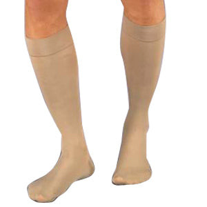 Relief Knee-High Firm Compression Stockings Large Full Calf, Beige