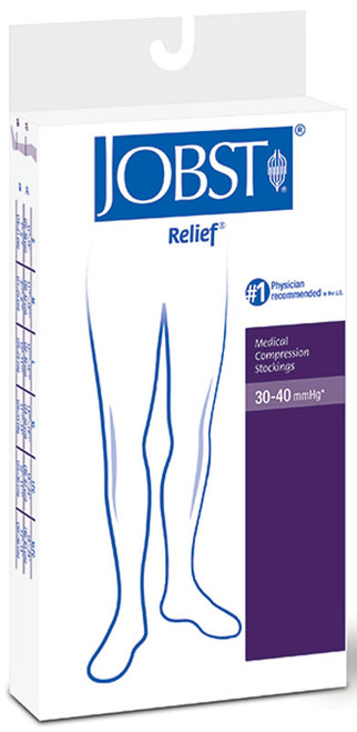 Relief Knee-High Extra Firm Compression Stockings Large, Beige