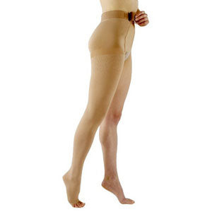 863Waist ATT Left, Essential Opaque Thigh, 30-40mmHg, Open Toe, Large, Long, Crispa