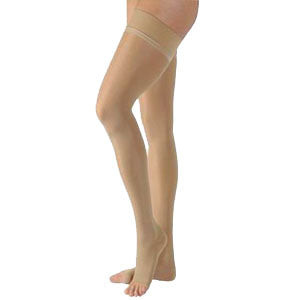 863N Essential Opaque Thigh, 30-40mmHg, Open Toe, Medium, Short, Crispa