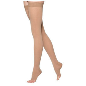 863N Essential Opaque Thigh, 30-40mmHg, Open Toe, Large, Long, Crispa