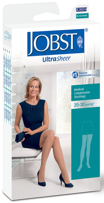 Med Thigh-Hi, Black, Clsd Toe Ultrasheer, 20-30 mm