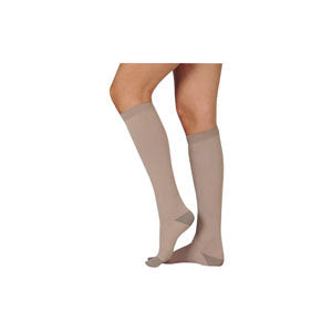 Juzo Silver Soft Knee-High with Silicone Border, 30-40 mmHg, Full Foot, Short, Beige, Size 4