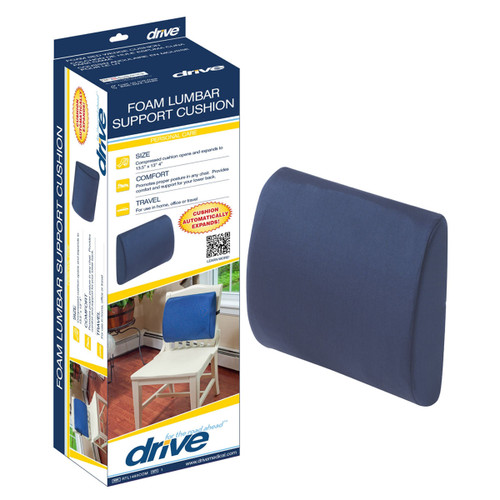 Foam Lumbar Support Cushion with Straps 13.5" x 13" x 4