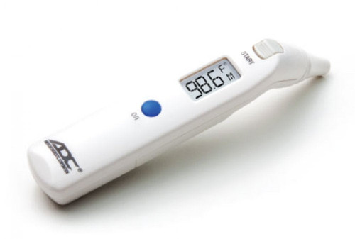 Adtemp Tympanic IR Ear Thermometer, 5-1/2" x 1" x 4/5", Dual Scale, CR2032 Battery