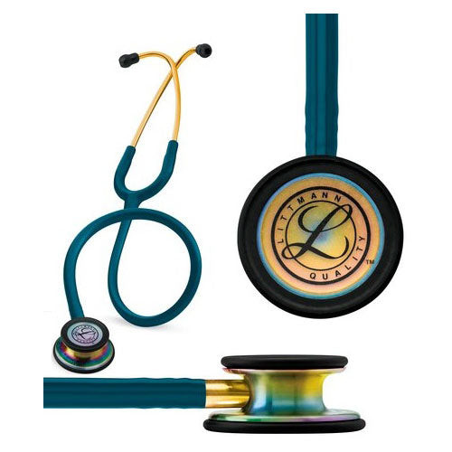 Littmann Classic III Stethoscope, Rainbow-Finish, Caribbean Blue Tube, 27"
