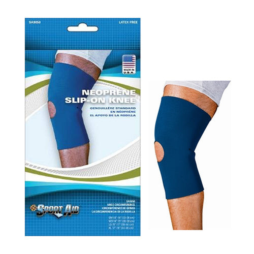 Sportaid Neoprene Slip-On Knee Brace, Open Patella, Blue, Small, 13" - 14"
