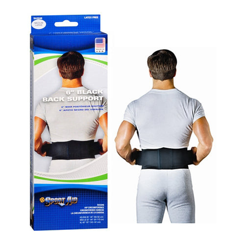 Sportaid Durofoam Back Belt, 6", Black, X-Large