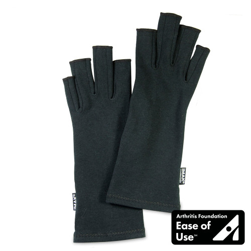 IMAK Compression Arthritis Gloves - Black, Medium (Package of 2)