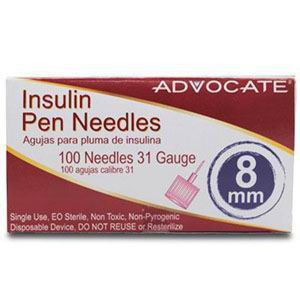 Advocate Short Pen Needle 31G x 5/16" (100 count) (Box of 100)