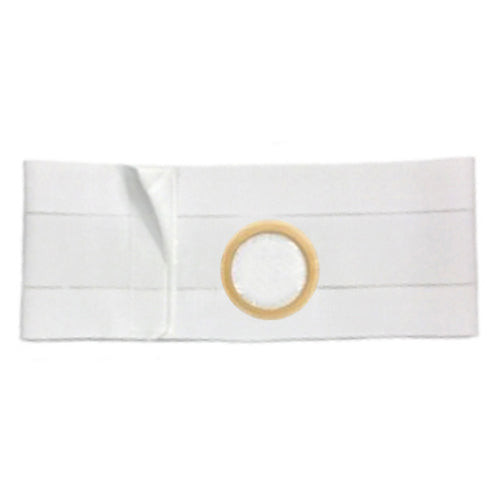 Special 8" Left, White, Regular Elastic, Nu-Form Belt. 2X-Large, Custom: 3-1/4" Center Opening, 52" Overall Length