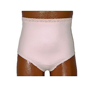 OPTIONS Ladies' Basic with Built-In Barrier/Support, Light Yellow, Left-Side Stoma, Medium 6-7, Hips 37" - 41", Snap Closure