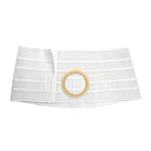 9" Left, White, Regular Elastic, Nu-Form Belt, Extra Large, 4-1/2" Opening Placed 1-1/2" From Bottom, Contoured