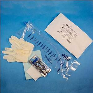 EZ-Advancer Closed System Intermittent Catheter, Standard-Size Kit, 12 Fr, 16" Length, 1500 mL Collection Bag, Gloves, Underpad, Gauze, BZK Swabsticks, Soft PVC