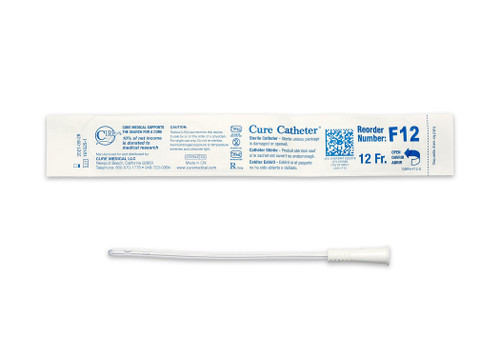 Cure Catheter Uncoated, Single, Female, 6" Straight Tip, 12 FR (Case of 300)
