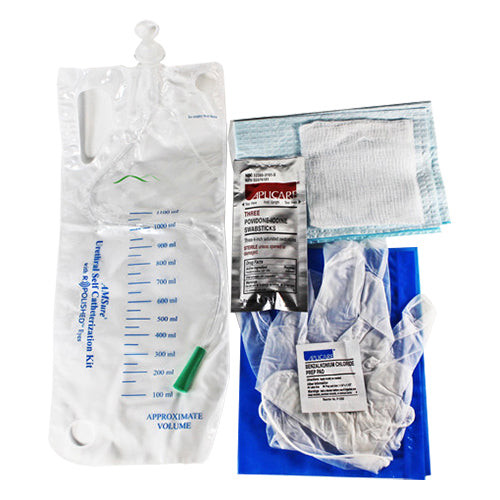 AMSure Urethral Self Catheterization Kit with R Polished Eyes (Case of 50)