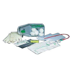 Slim-Line Paperboard Red Rubber Catheter Tray 15 Fr 1000 mL Due to Covid-19 related supply shortages, product may not contain gloves
