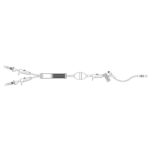Lifeshield Blood Administration Set, Macrobore, Clave Y-Site, 200 Micron Filter, Blood Bulb Pump, 80"