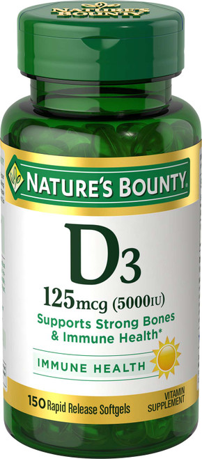 Nature's Bounty Vitamin D, 5000IU, 150 ct