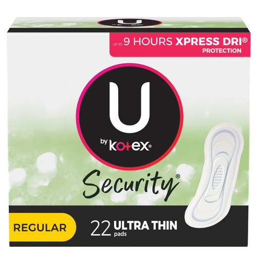 U by Kotex Premium Ultra Thin Pads, Regular (Package of 22)