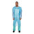 Cardinal Health Poly-Coated Open-Back Protective Gown, AAMI Level 4, with Knit Cuffs, Blue, Universal (Package of 10)