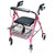 Lumex Walkabout Lite Four-Wheel Rollator, Pink, 6" Wheel