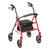 Drive Medical Durable 4-wheel Rollator with Fold Up Removable Back, Red, 25.5" L x 23.5" W x 35" H