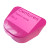 Denture Cup with Hinged Lid, 2" x 4" x 3", Pink