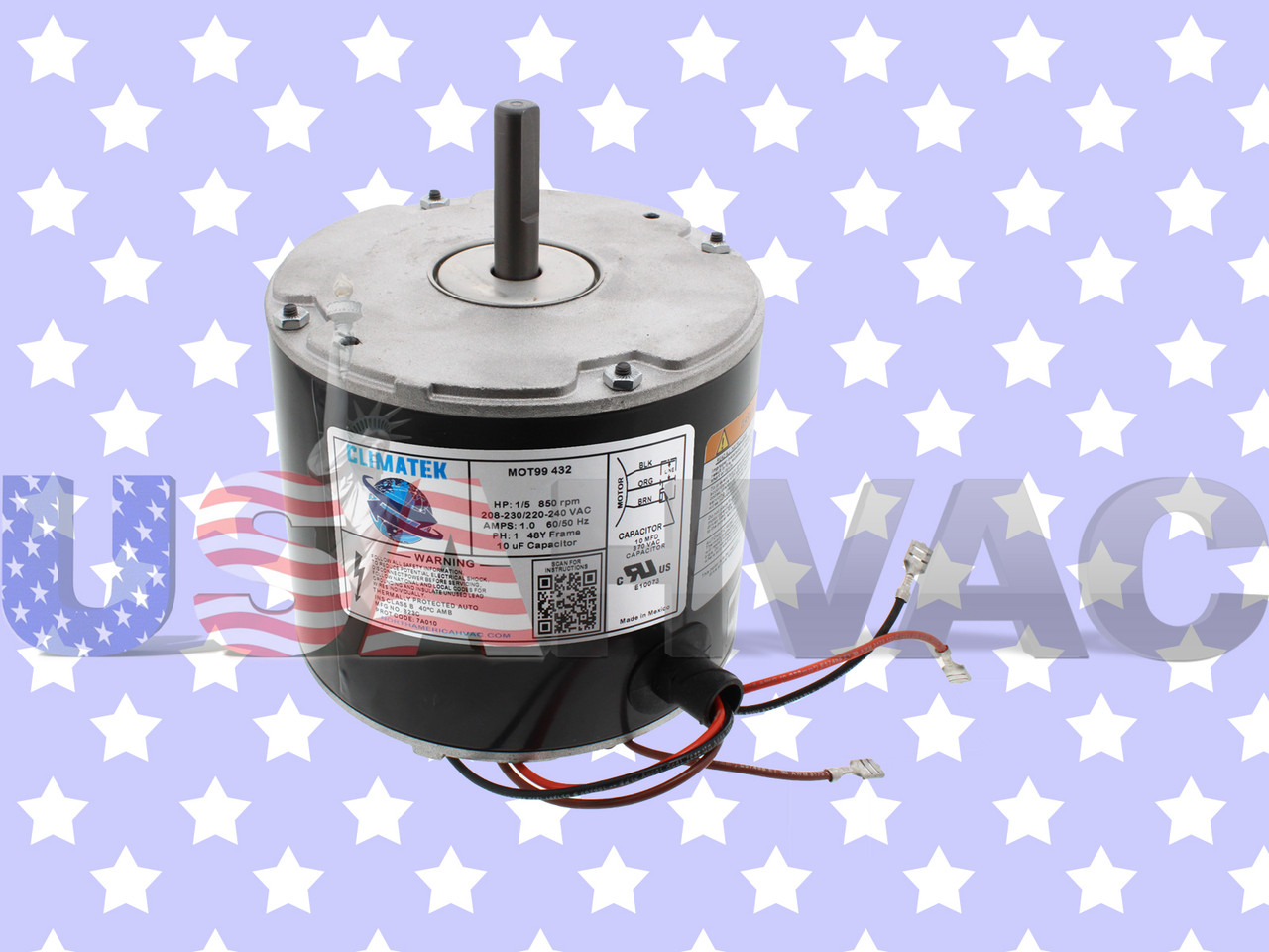 K55HXLRH-0824 - ClimaTek 1/5 HP Condenser Fan Motor Replaces US Motors ...